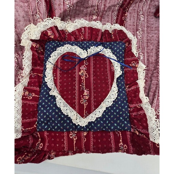 THE TAILOR MAID WHIDBEY ISLAND HANDMADE MAROON DITZY FLORAL APRON KITCHEN OS - Picture 5 of 11